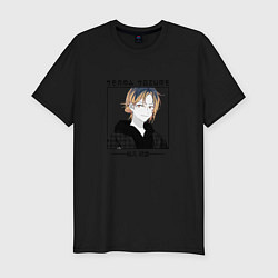 Футболка slim-fit Кенма Козуме некома, Haikyuu, цвет: черный