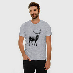 Футболка slim-fit Черный олень Black Deer, цвет: меланж — фото 2