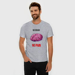 Футболка slim-fit NO BRAIN, цвет: меланж — фото 2