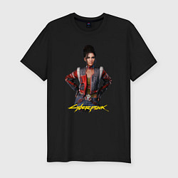 Футболка slim-fit Panam cyberpunk 2077 Панам, цвет: черный