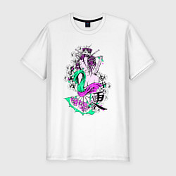 Футболка slim-fit Гейша с мечом, цвет: белый