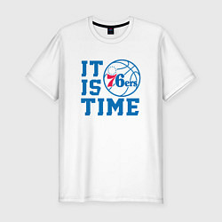 Мужская slim-футболка It Is Philadelphia 76ers Time Филадельфия Севенти