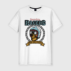 Футболка slim-fit Legendary Racers Iron and Wheels, цвет: белый