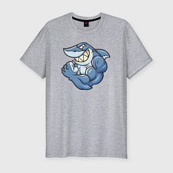 Мужская slim-футболка Акула с бицухой shark