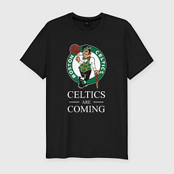 Мужская slim-футболка Boston Celtics are coming Бостон Селтикс