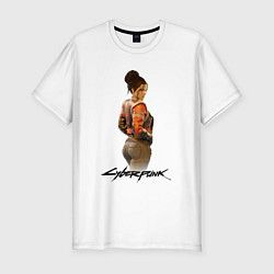 Футболка slim-fit Panam Cyberpunk2077 Панам, цвет: белый
