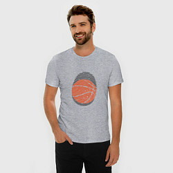 Футболка slim-fit Баскетбол - Отпечаток, цвет: меланж — фото 2