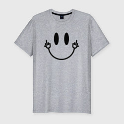 Футболка slim-fit Smiley with fucks, цвет: меланж