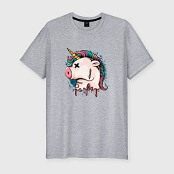 Футболка slim-fit Dead unicorn, цвет: меланж