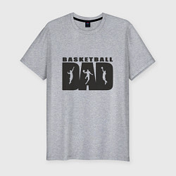 Мужская slim-футболка Dad Basketball
