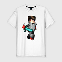 Мужская slim-футболка Minecraft Warrior Hero