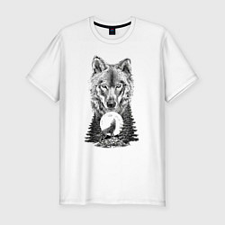 Футболка slim-fit Wolf Night adventure, цвет: белый