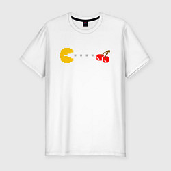 Мужская slim-футболка Pac-man 8bit