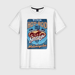 Футболка slim-fit Hot Rod Motorcycle Engine, цвет: белый