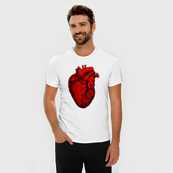 Футболка slim-fit Сердце анатомическое, цвет: белый — фото 2