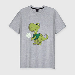 Футболка slim-fit Volleyball Dinosaur, цвет: меланж