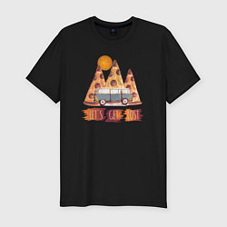 Футболка slim-fit Горные Походы и Пицца, цвет: черный