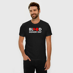 Футболка slim-fit Blood Donor Day, цвет: черный — фото 2