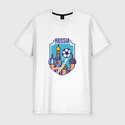 Мужская slim-футболка Football - Russia