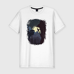 Мужская slim-футболка Девочка Альпинист и Медведь