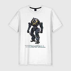 Футболка slim-fit TITANFALL ROBOT ART титанфолл, цвет: белый