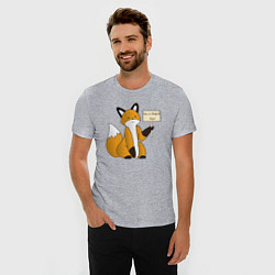 Футболка slim-fit I am a stupid fox, цвет: меланж — фото 2