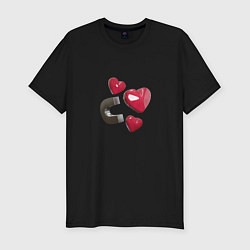 Футболка slim-fit Red Hearts, цвет: черный