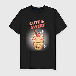 Футболка slim-fit Cute & Sweet, цвет: черный