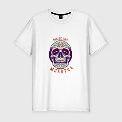 Футболка slim-fit De Los Muertos, цвет: белый