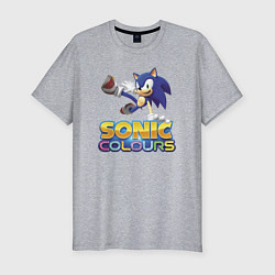 Футболка slim-fit Sonic Colours Hedgehog Video game, цвет: меланж