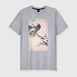 Футболка slim-fit Goshawk on Snow-covered Pine Bough, цвет: меланж