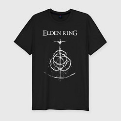 Футболка slim-fit КОЛЬЦА ЭЛДЕНА БЕЛЫЕ ELDEN RING, цвет: черный