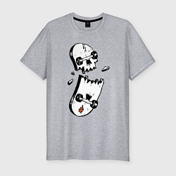 Футболка slim-fit Skateboard Skull Иллюзия Hype, цвет: меланж