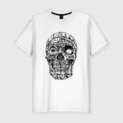 Футболка slim-fit Steampunk Skull, цвет: белый