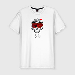 Мужская slim-футболка Downhill mtb mask skull