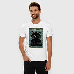 Футболка slim-fit Fluff you You fluffing fluff Meme, цвет: белый — фото 2