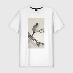 Футболка slim-fit White-tailed Eagle on Branch, цвет: белый