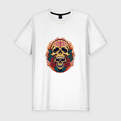 Футболка slim-fit Cross - Skull, цвет: белый