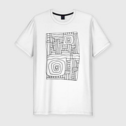Мужская slim-футболка Абстрактный рисунок черным маркером