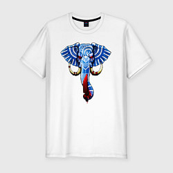 Футболка slim-fit Слон с тесаком, цвет: белый