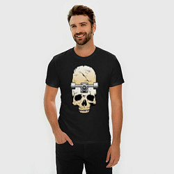 Футболка slim-fit Череп - скейтборд Экстрим Skull - Skateboard Extre, цвет: черный — фото 2