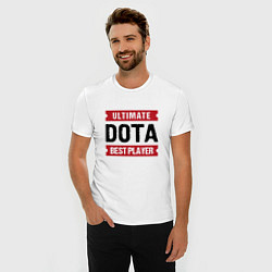 Футболка slim-fit Dota: таблички Ultimate и Best Player, цвет: белый — фото 2