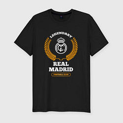 Мужская slim-футболка Лого Real Madrid и надпись Legendary Football Club