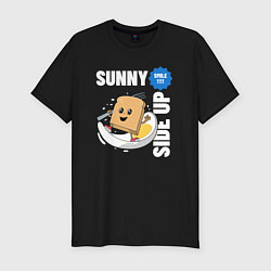 Футболка slim-fit Sunny side up, цвет: черный