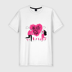 Футболка slim-fit HELLO MY LOVE, цвет: белый