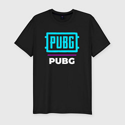 Футболка slim-fit Символ PUBG в неоновых цветах, цвет: черный