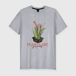 Футболка slim-fit Plants are friends, цвет: меланж