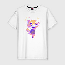 Футболка slim-fit Удивлённая Рэцуко Aggretsuko, цвет: белый