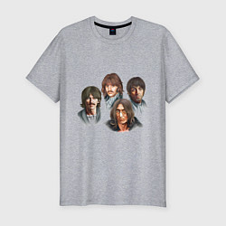 Футболка slim-fit JOHN LENNON PAUL MCCARTNEY RINGO STARR GEORGE HARR, цвет: меланж