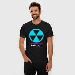 Футболка slim-fit Символ Fallout в неоновых цветах, цвет: черный — фото 2